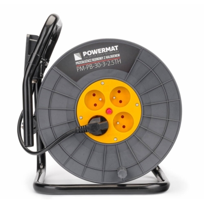 POWERMAT PM-PD-30-3-2.5TH - PRZEDŁUŻACZ BĘBNOWY 30M 3X2,5 NA BĘBNIE + HALOGEN PM-PD-30-3-2.5TH