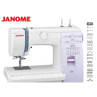 JANOME 415 Maszyna do szycia wieloczynnościowa sterowana mechanicznie, 17 programów szycia