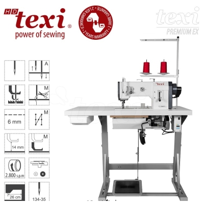 TEXI HD FORTE-B UF PREMIUM EX Stebnówka tapicerska, kaletnicza - lamowarka, potrójny transport, duży chwytacz, silnik Servo, do ciężkich materiałów