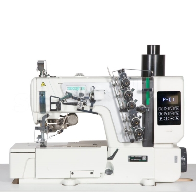 ZOJE C5000-356-D3C-02 SET - Interlok (kapówka) 3-igłowy o płaskim łożu z wbudowanym silnikiem AC Servo i automatycznym pozycjonowaniem igieł - komplet