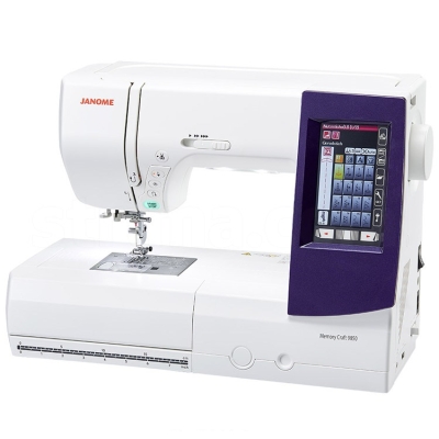 JANOME MEMORY CRAFT 9850 Automatyczna maszyna do szycia i haftowania - 570 programów ściegowych, 175 wzorów haftów i 3 czcionki