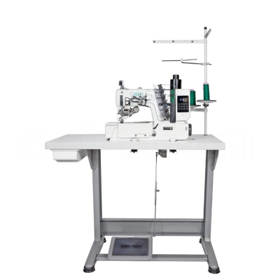 ZOJE C5000-356-D3C-02 SET - Interlok (kapówka) 3-igłowy o płaskim łożu z wbudowanym silnikiem AC Servo i automatycznym pozycjonowaniem igieł - komplet