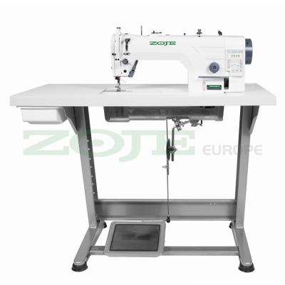 ZOJE ZJ9903AR-D3B/PF SET Stebnówka automatyczna, transport igłowy, lekkie i średnie materiały, wbudowany silnik AC Servo i skrzynka sterująca, zamknię
