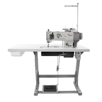 TEXI RAM PREMIUM EX - Stebnówka do szycia grubych materiałów z transportem potrójnym i wbudowanym silnikiem - zestaw