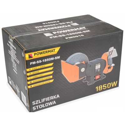 POWERMAT PM-SS-1850M-SM - SZLIFIERKA STOŁOWA KAMIENIOWA BOCZNA 1850W PM-SS-1850M-SM