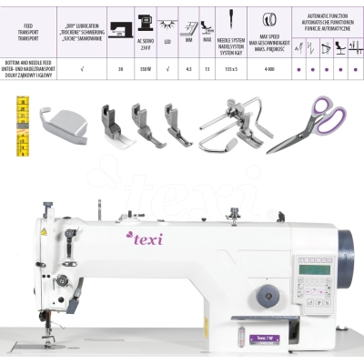 TEXI TRONIC 7 NF PREMIUM EX Stebnówka automatyczna, mechatroniczna, transport igłowy, zamknięty obieg smarowania - maszyna kompletna - 2 lata gwarancj